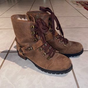 Ugg Fritzi Lace Up Ankle Boot Brown Leather